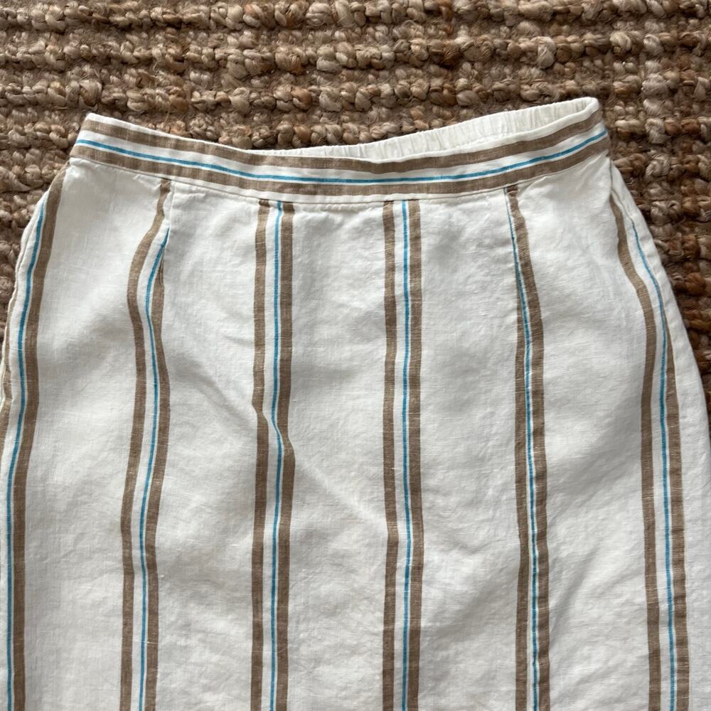 Madewell Column Maxi Skirt 100% Linen Surplus Stripe Size L NWOT Resort Coastal - Picture 7 of 10